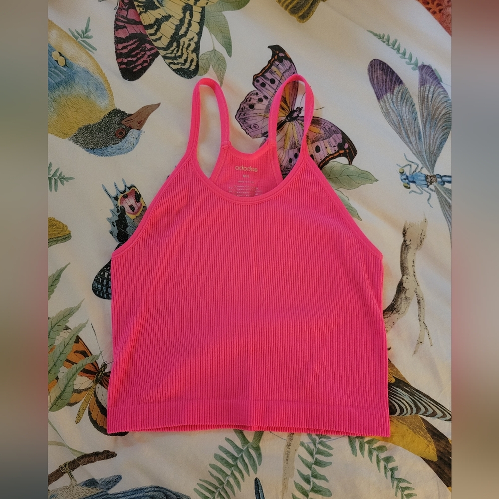 ODODOS 2pk Women's Crop Washed Seamless Rib-Knit Camisole Crop Tank Tops